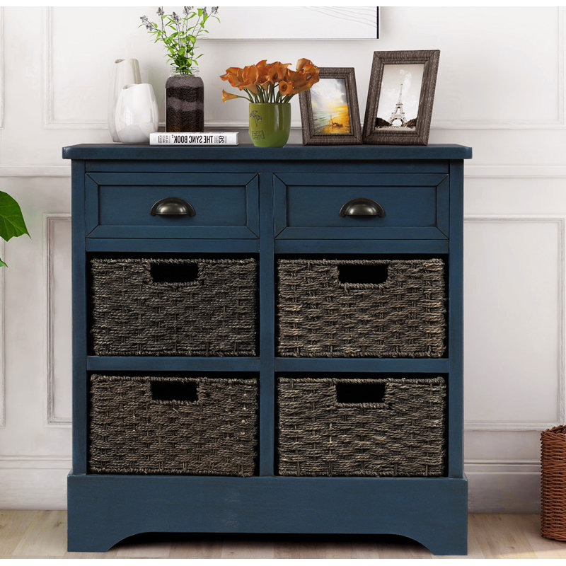 Castille Accent Chest Wildon Home Color Blue Dark Brown